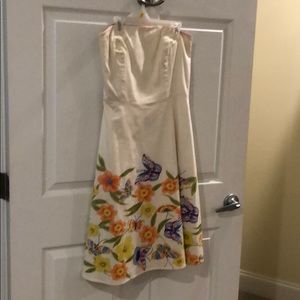 Strapless floral dress